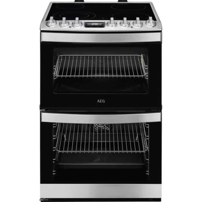 AEG 6000 SteamBake 60cm Electric Double Oven Cooker - CCB6741ACM