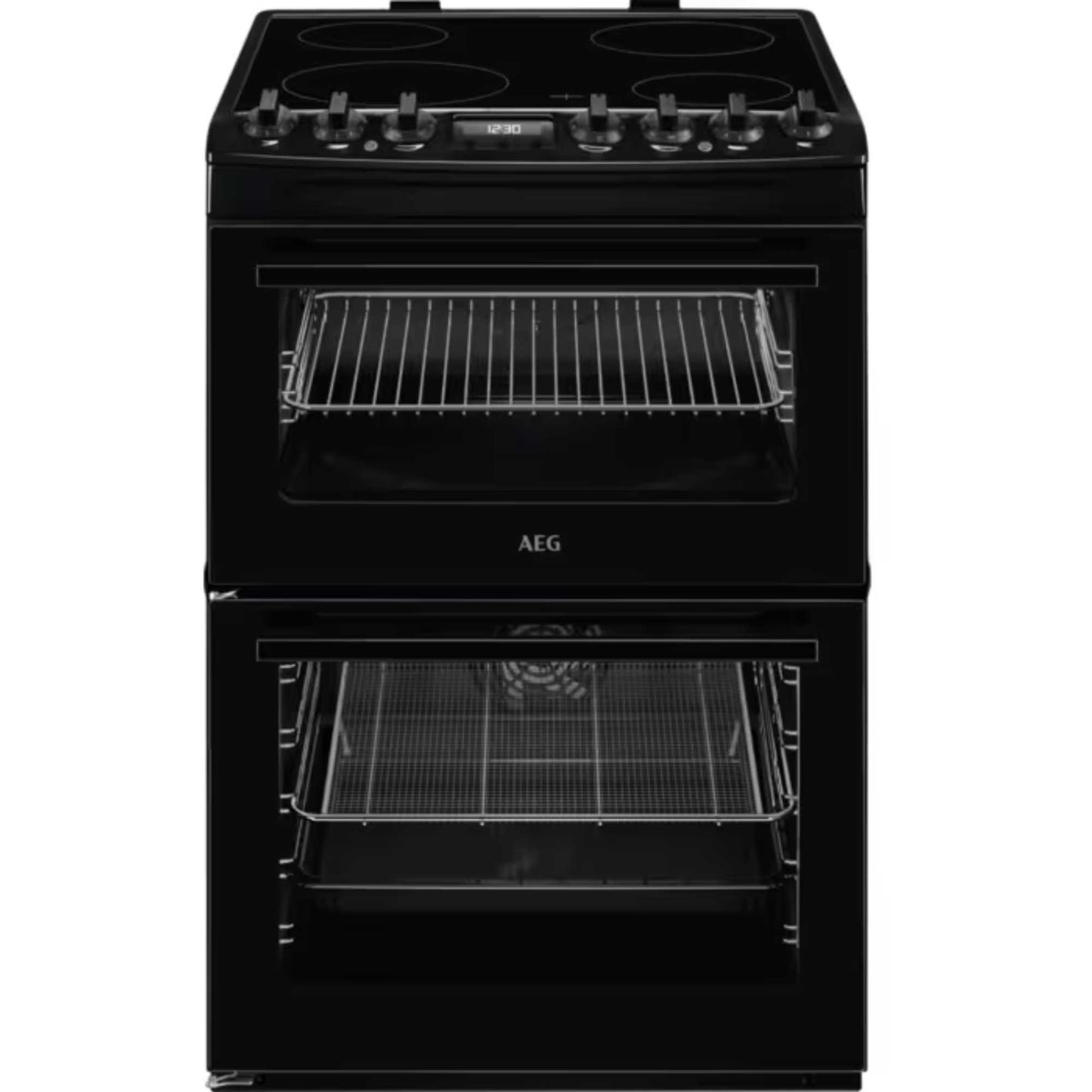 AEG 6000 SteamBake 60cm Electric Double Oven Cooker - CCX6740ACB
