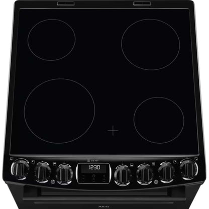AEG 6000 SteamBake 60cm Electric Double Oven Cooker - CCX6740ACB