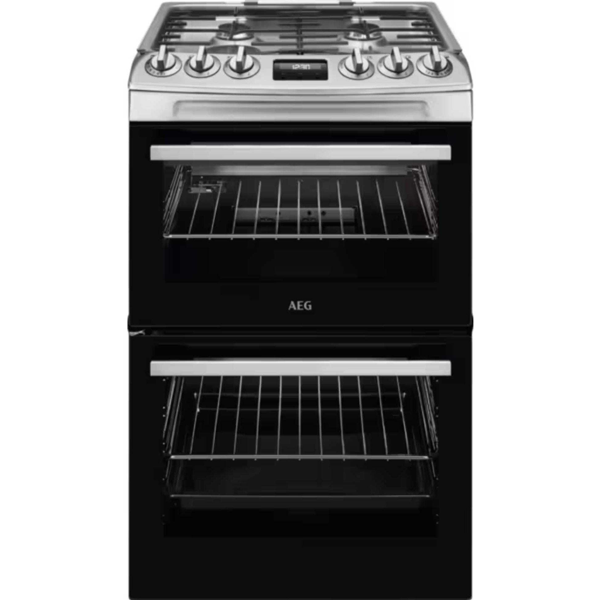 AEG 55cm Gas Double Oven Cooker - CGX1130ACM