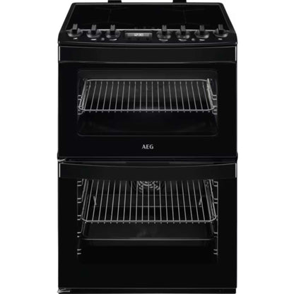 AEG 6000 SteamBake 60cm Electric Double Oven Cooker - CIB6743ACB