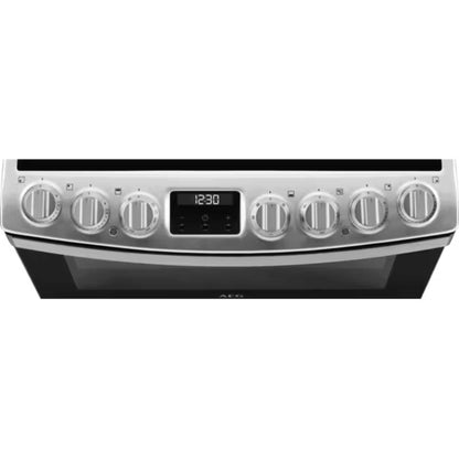 AEG 6000 SteamBake 60cm Electric Double Oven Cooker - CIB6743ACM