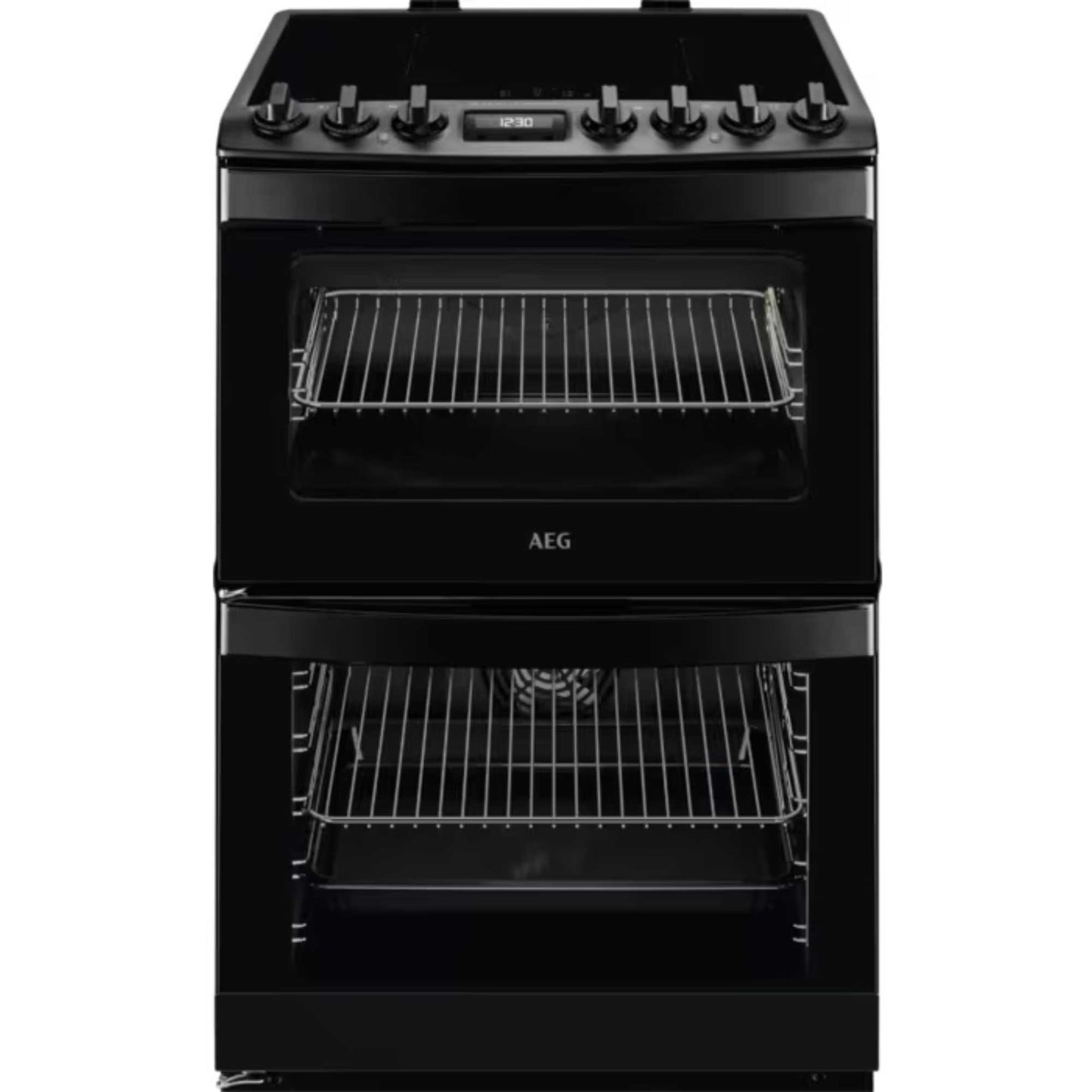 AEG 6000 SteamBake 60cm Electric Double Oven Cooker - CIB6743MCB