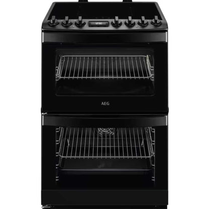 AEG 6000 SteamBake 60cm Electric Double Oven Cooker - CIB6743MCB