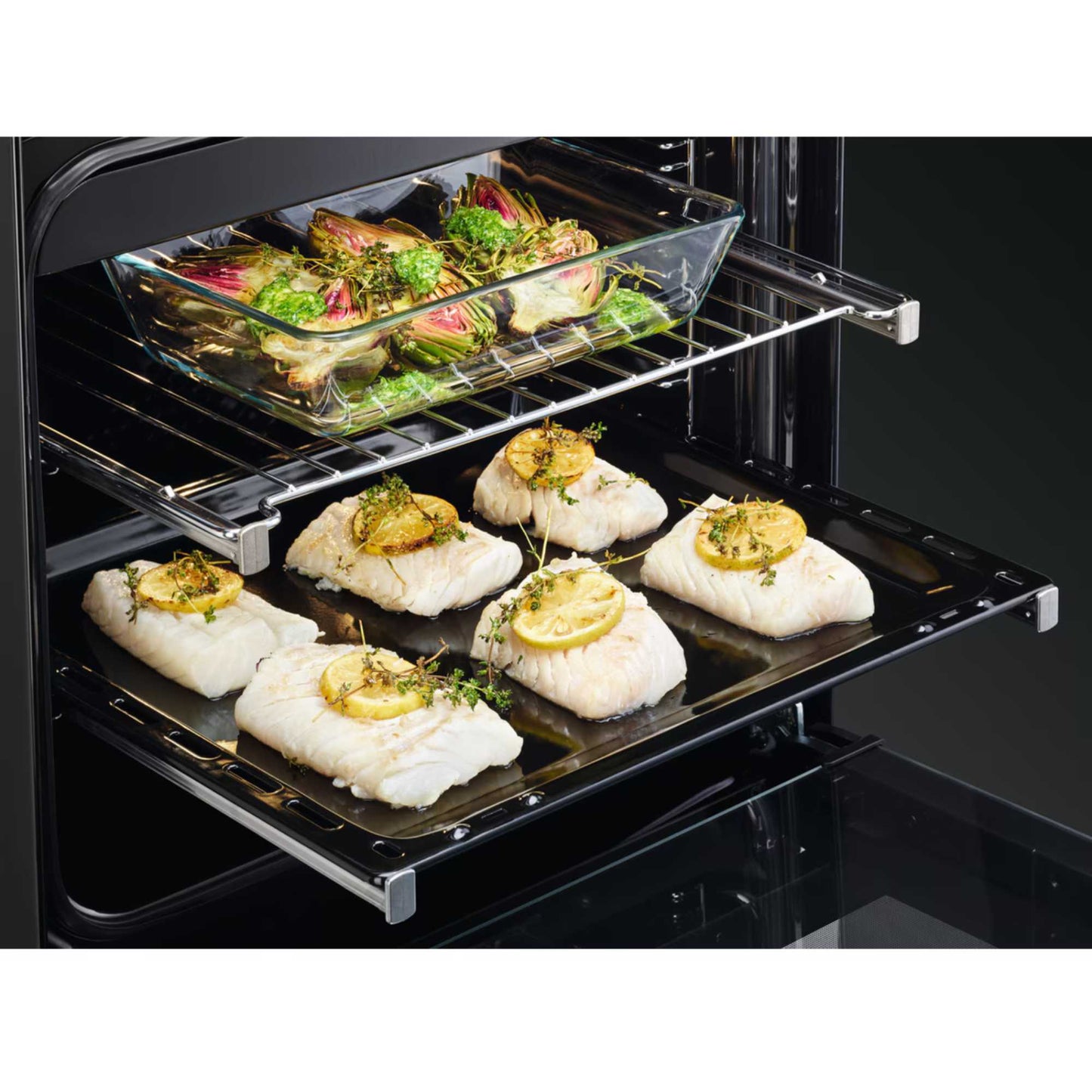 AEG 5000 SurroundCook 60cm Electric Double Oven Cooker - CIX6500ABM
