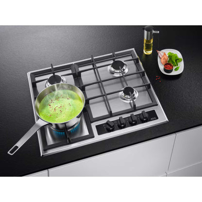AEG HGB64420YM 60cm Stainless Steel Gas Hob