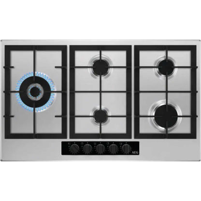 AEG HGB95522YM 6000 Slim Line 90cm 5 Burner Gas Hob - Stainless Steel