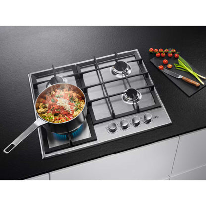 AEG HGX6400SM 60cm 4 Burner Gas Hob - Stainless Steel