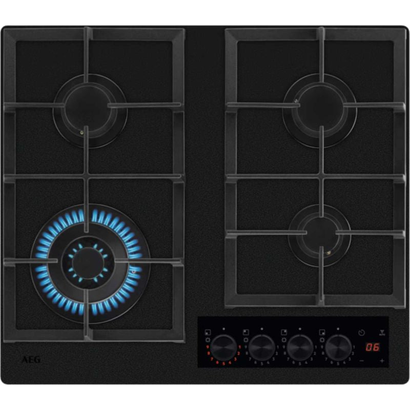 AEG 8000 Flamelight HKB64341NL Gas on Glass Hob 60cm - Black