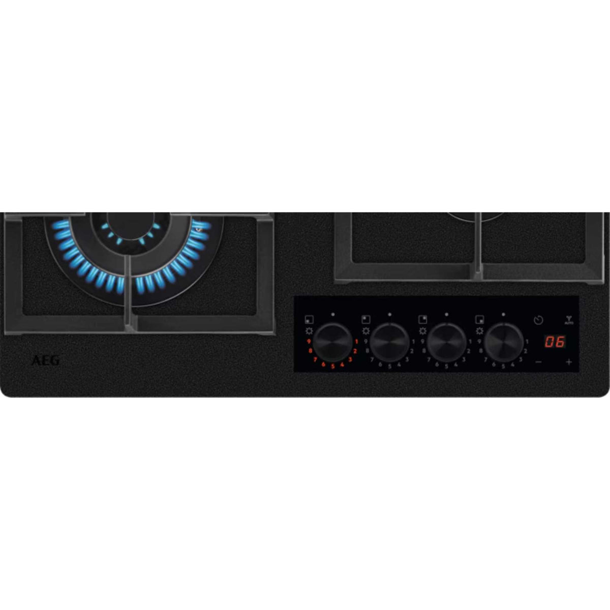 AEG 8000 Flamelight HKB64341NL Gas on Glass Hob 60cm - Black