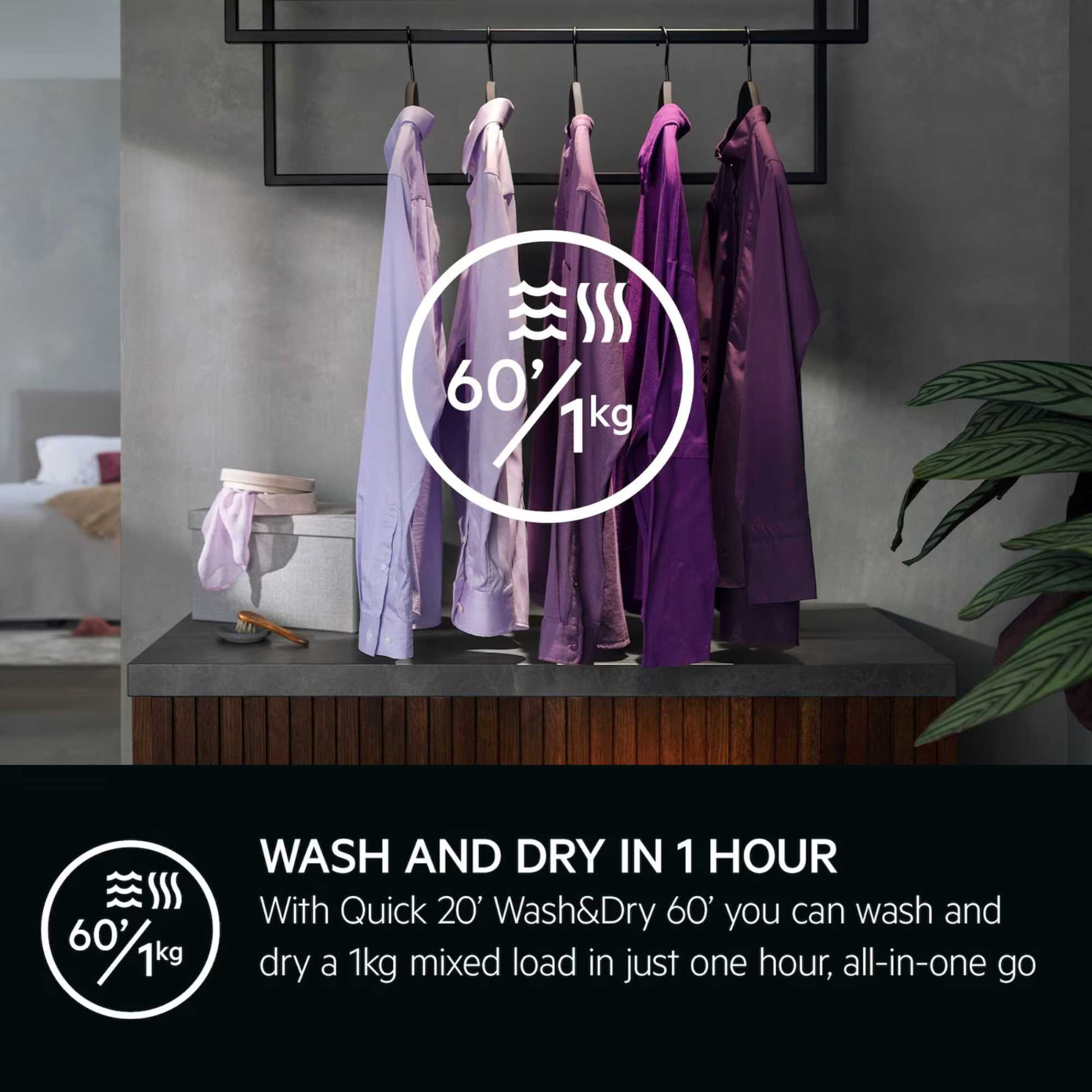 AEG 7000 ProSteam 7kg Wash 4kg Dry 1600rpm Built-In Washer Dryer - L7WE74634BI