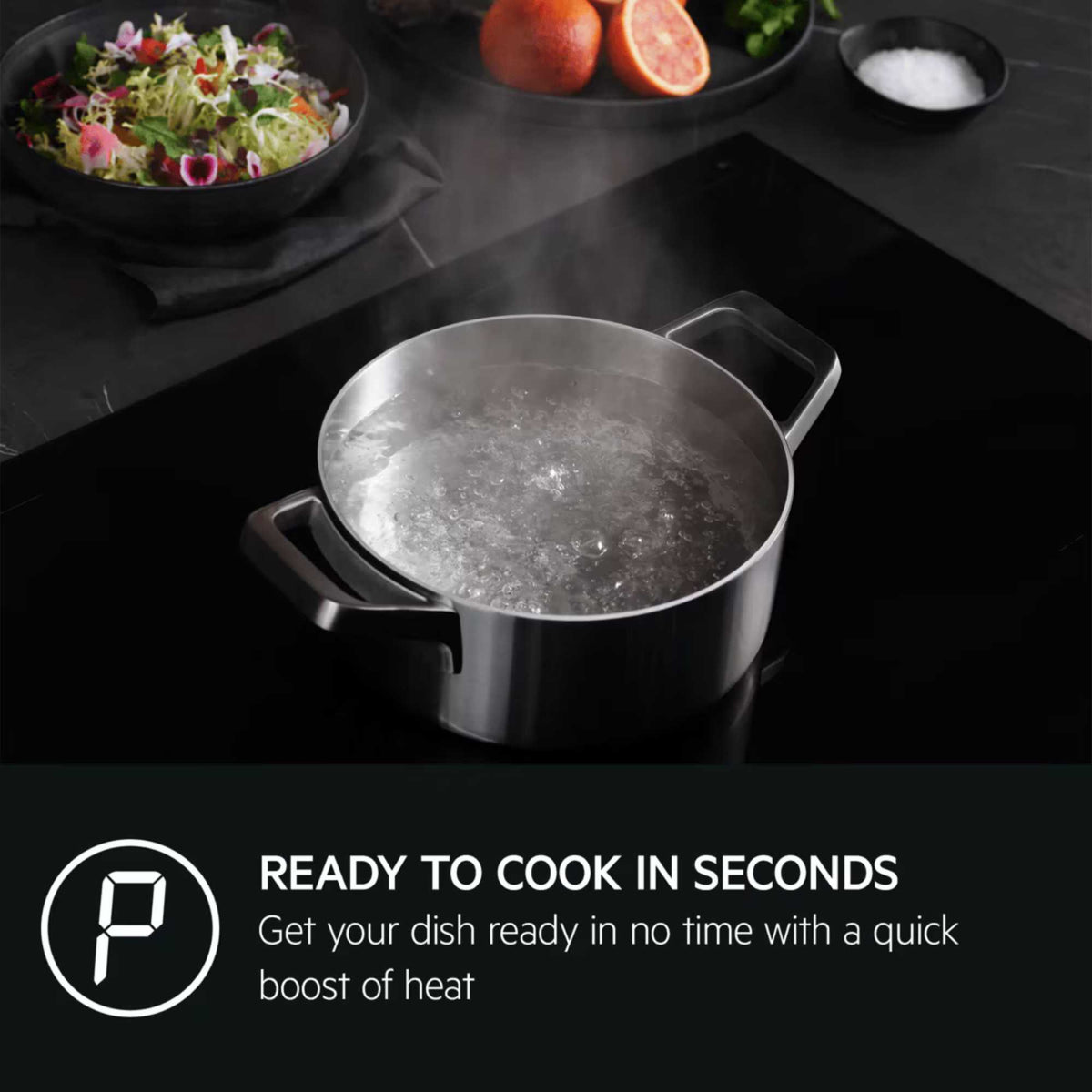 AEG SO64IA0BIT 5000 SaphirMatt SE 60cm 4 Zone Induction Hob - Black