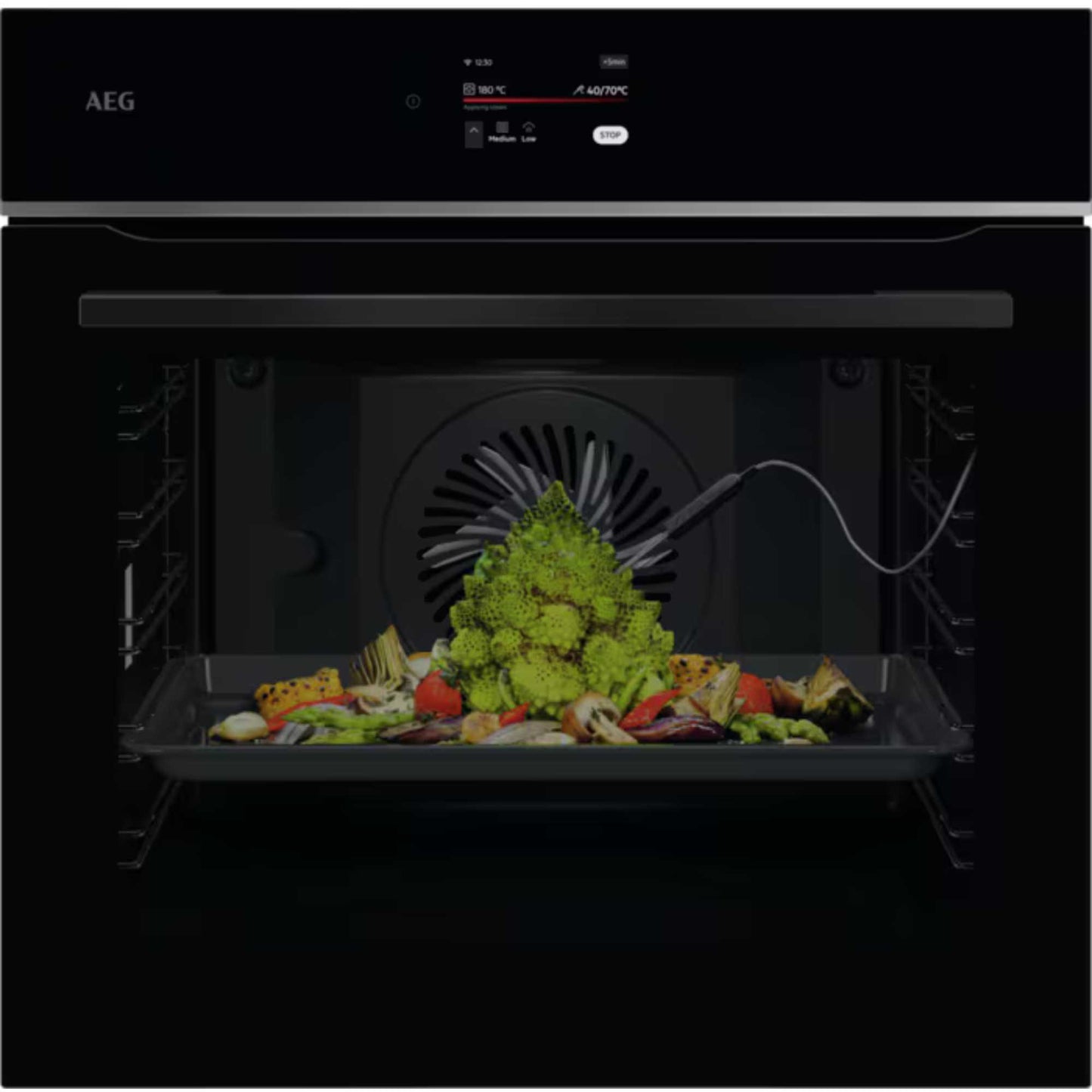 AEG TE7PB731AB 7000 MealAssist Pyrolytic Self Clean 71l Built-in Oven - Black