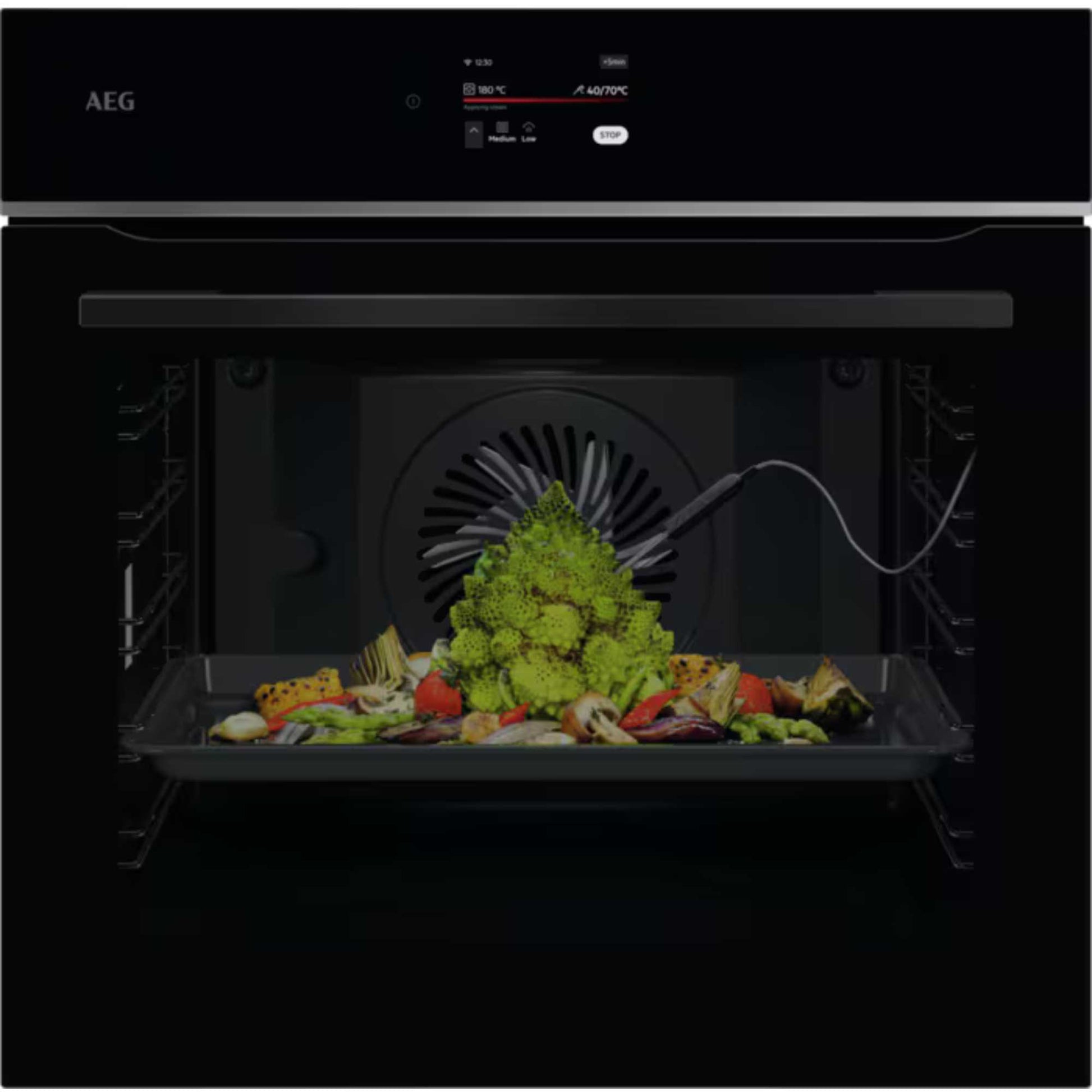 AEG TE7PB731AB 7000 MealAssist Pyrolytic Self Clean 71l Built-in Oven - Black