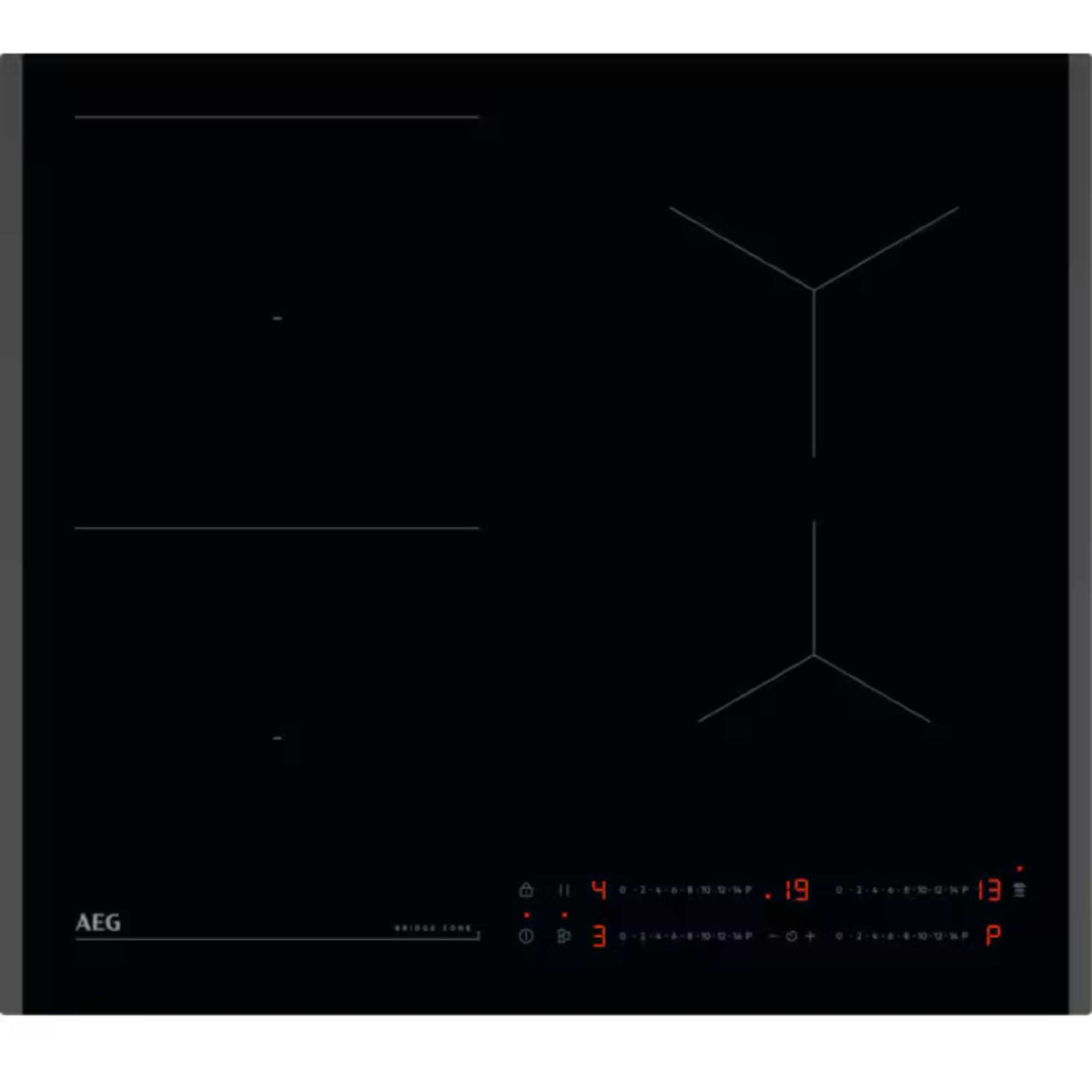 AEG TO64IB00FB 6000 4 Zone 60cm Bridge Induction Hob with Hob2Hood - Black