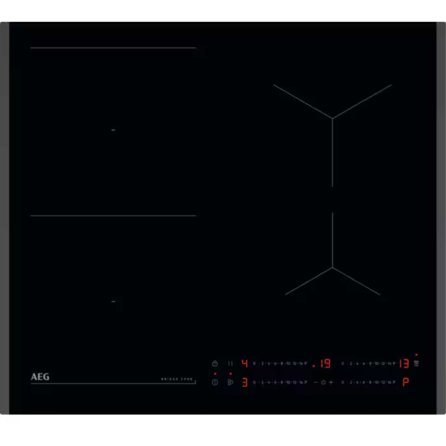 AEG TO64IB00FB 6000 4 Zone 60cm Bridge Induction Hob with Hob2Hood - Black