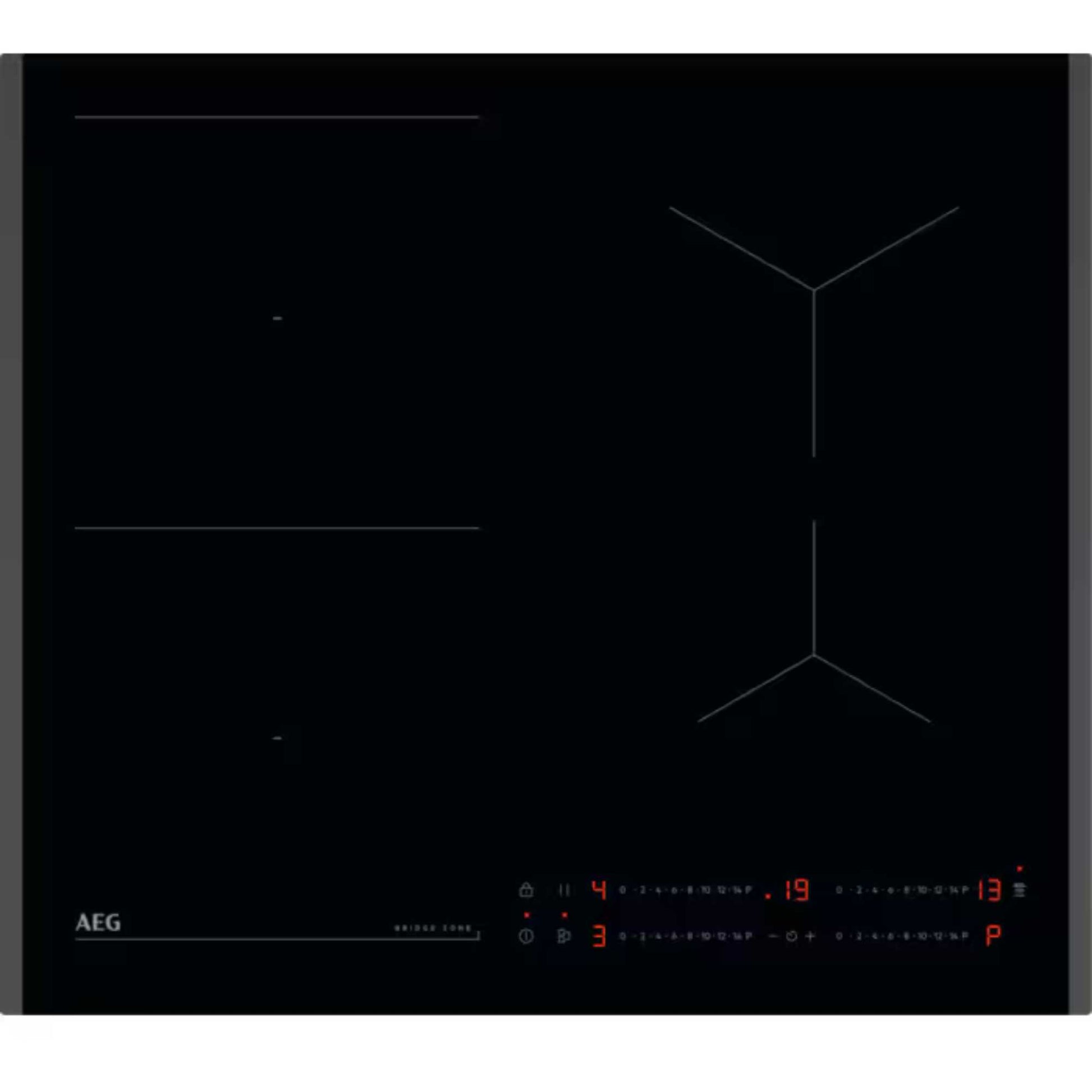 AEG TO64IB00FB 6000 4 Zone 60cm Bridge Induction Hob with Hob2Hood - Black