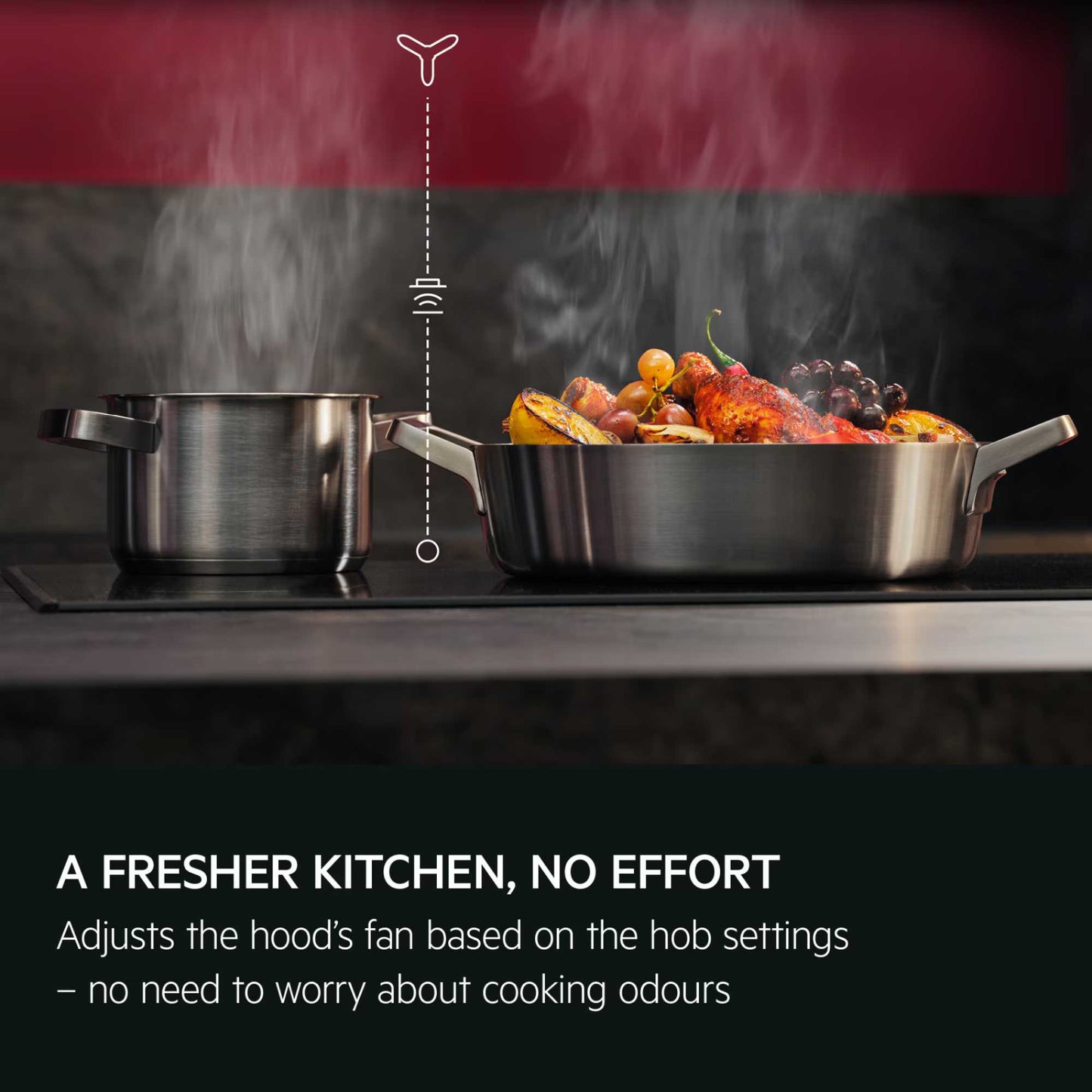 AEG TO64IB00FB 6000 4 Zone 60cm Bridge Induction Hob with Hob2Hood - Black