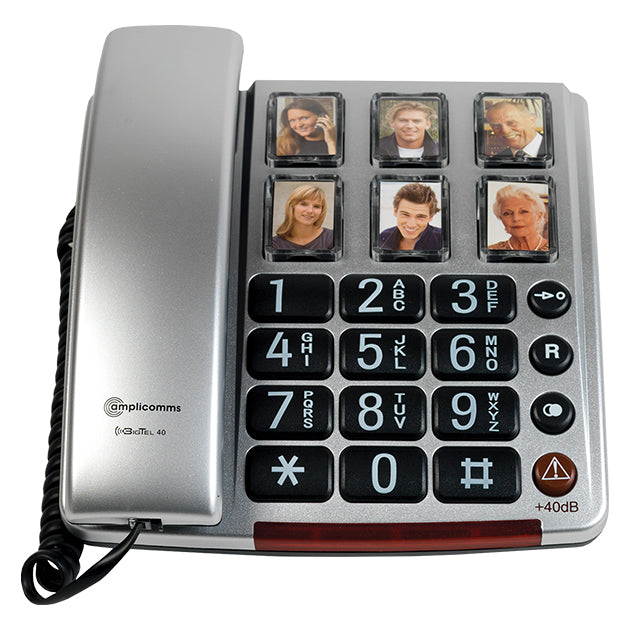 BIG BUTTON 40 PLUS AMPLIFIED CORDED TELEPHONE SILV