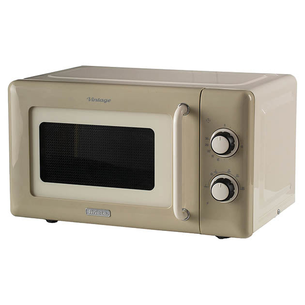 800W 20L VINTAGE MECHANICAL MICROWAVE CREAM