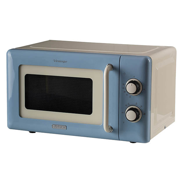 800W 20L VINTAGE MECHANICAL MICROWAVE BLUE