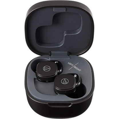 Audio Technica ATH-SQ1TWBK Bluetooth Wireless Earbuds - Black