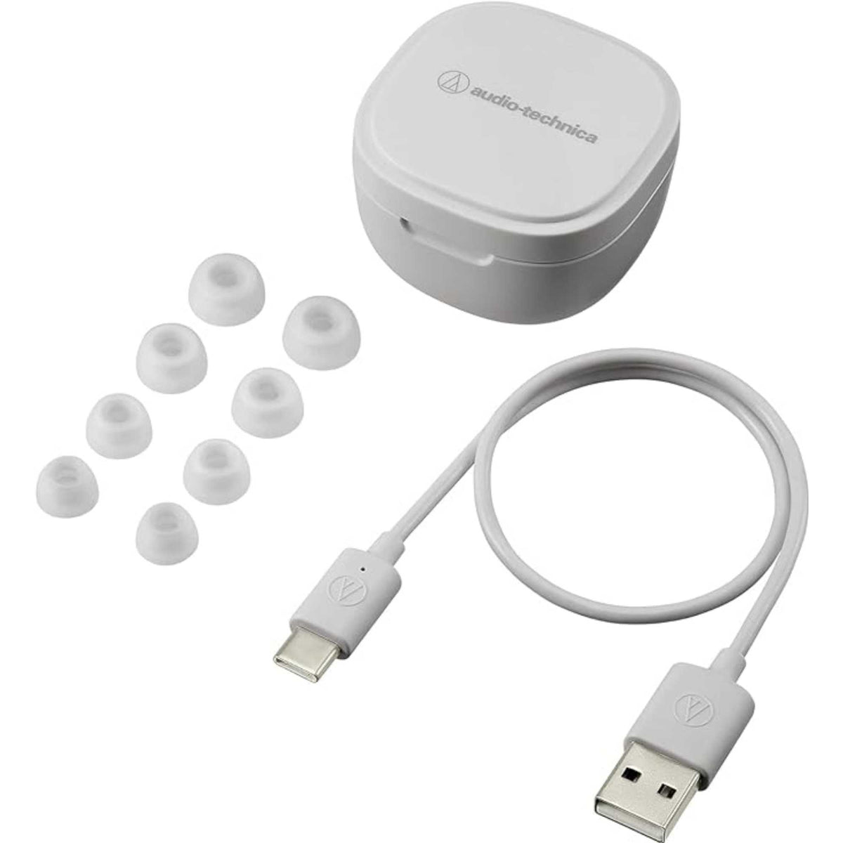 Audio Technica ATH-SQ1TWWH Bluetooth Wireless Earbuds - White