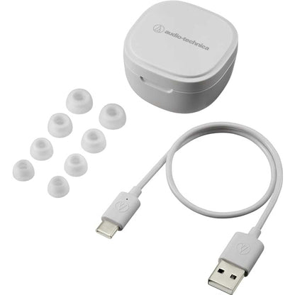 Audio Technica ATH-SQ1TWWH Bluetooth Wireless Earbuds - White