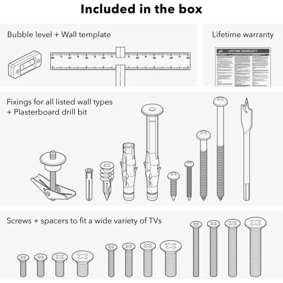 AVF ANY80FW Low Profile Any Wall TV Mount