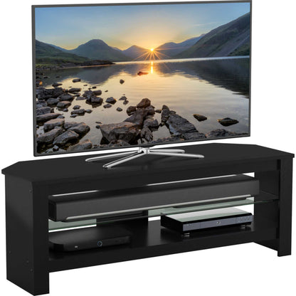 AVF CA115BOX Calibre Plus TV Stand with Glass Shelf Up To 55" - Black Oak