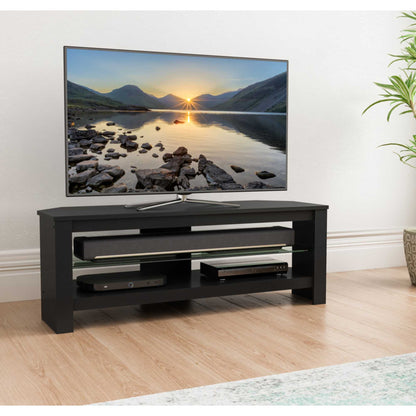 AVF CA115BOX Calibre Plus TV Stand with Glass Shelf Up To 55" - Black Oak
