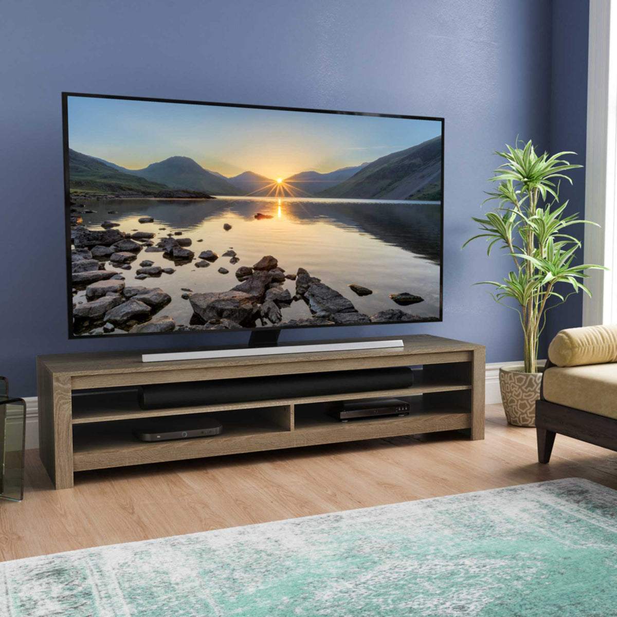 AVF CA180RGO Calibre 180cm TV Stand - Rustic Sawn Oak