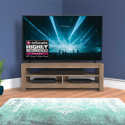 AVF CAS140GO Calibre Sound TV Stand with Sliding Shelf Up To 65" - Rustic Sawn Oak