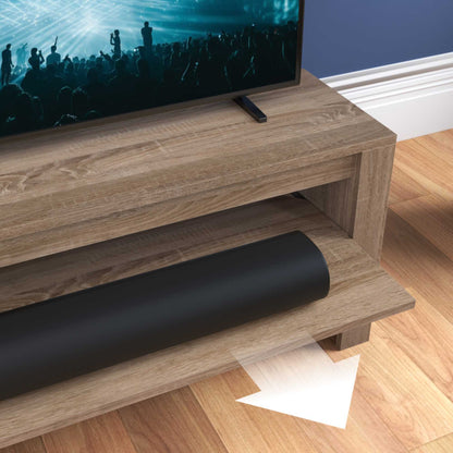 AVF CAS140GO Calibre Sound TV Stand with Sliding Shelf Up To 65" - Rustic Sawn Oak