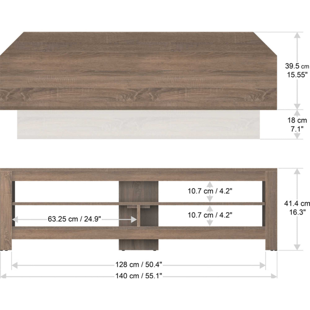 AVF CAS140GO Calibre Sound TV Stand with Sliding Shelf Up To 65" - Rustic Sawn Oak