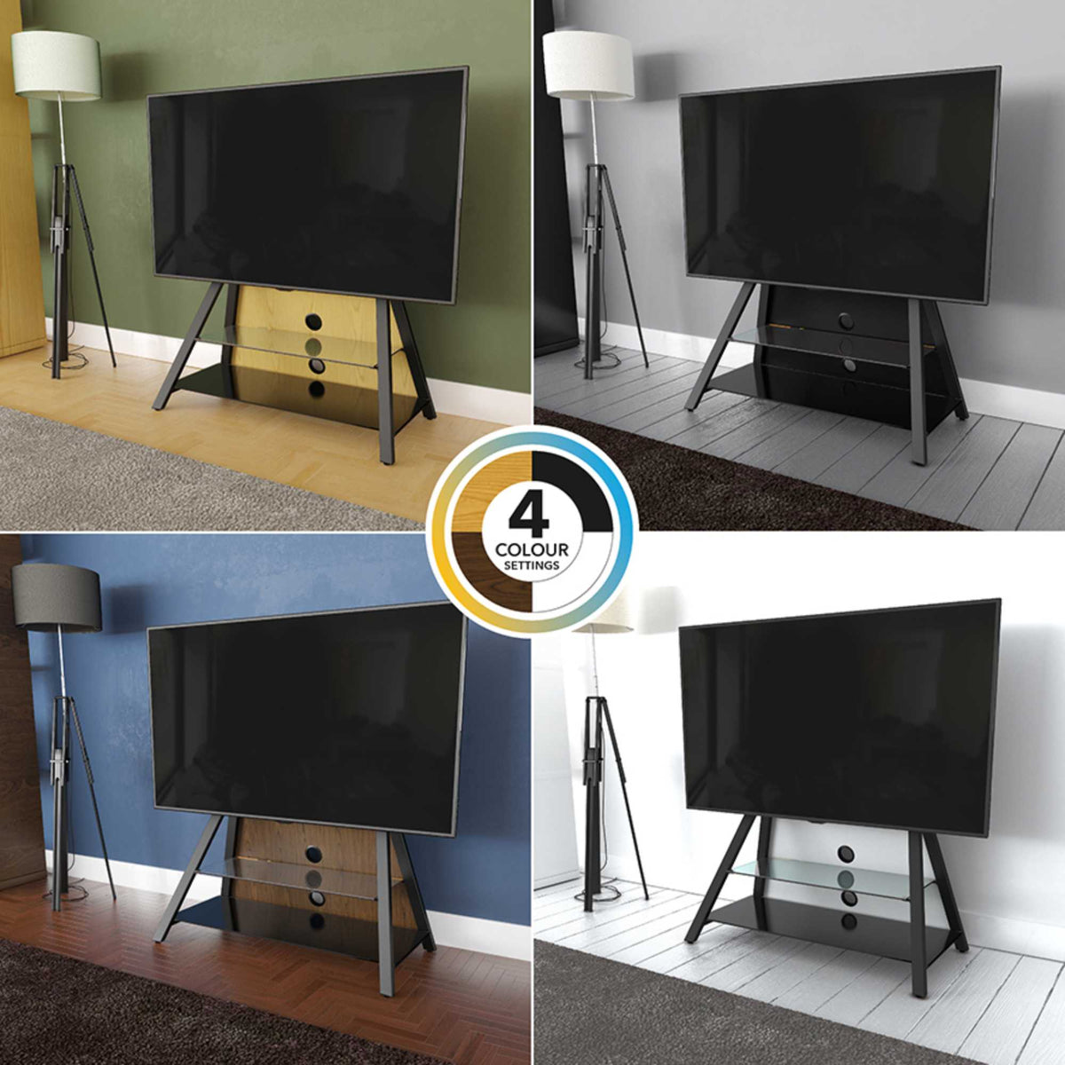 AVF EASL925A Easel TV Stand with TV Mount 37-65" - 4 Colour Settings