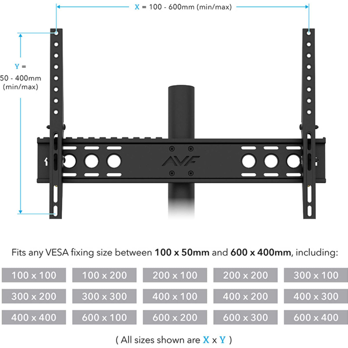 AVF EASL925A Easel TV Stand with TV Mount 37-65" - 4 Colour Settings