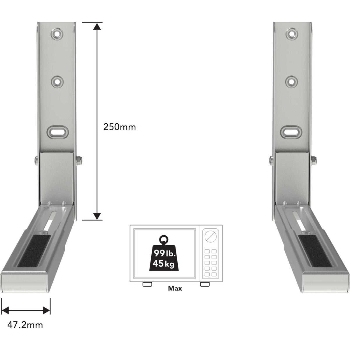 AVF EM60S Universal Microwave Bracket - Silver