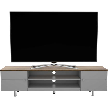 AVF FS1900WSSG Whitesands Open Aperture TV Stand - Satin Grey & Wood