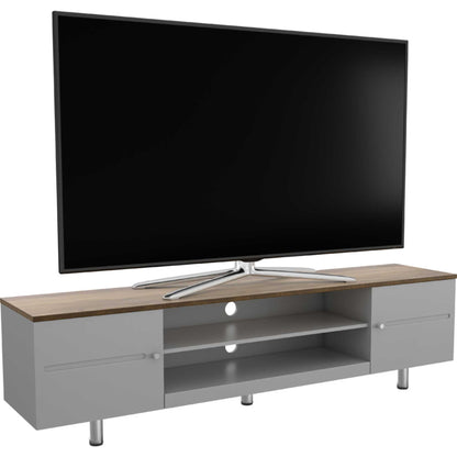 AVF FS1900WSSG Whitesands Open Aperture TV Stand - Satin Grey & Wood