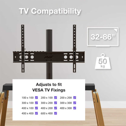 AVF FSL1120HOQLWB-2 Hoxton Quad TV Stand - Light Wood