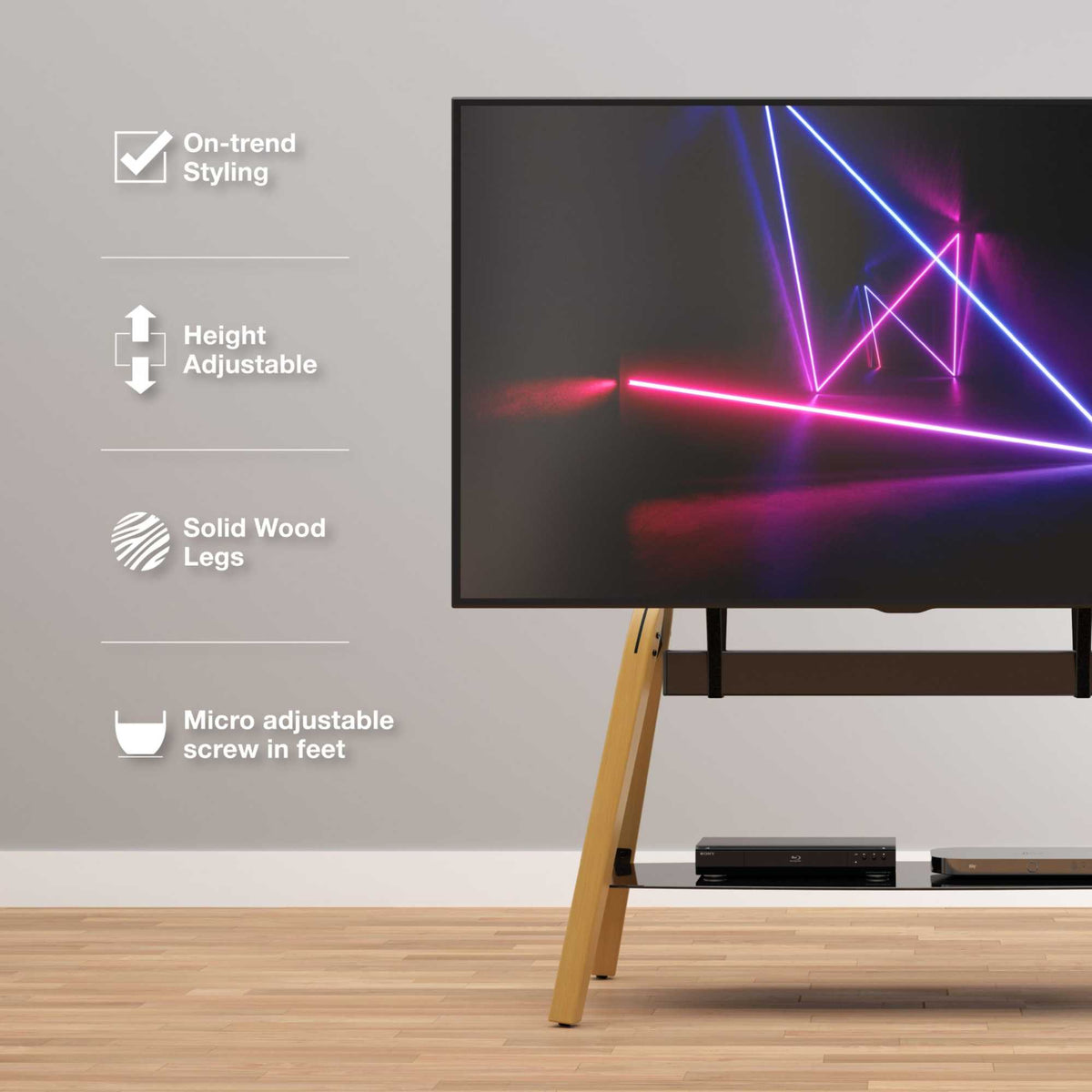 AVF FSL1120HOQLWB-2 Hoxton Quad TV Stand - Light Wood
