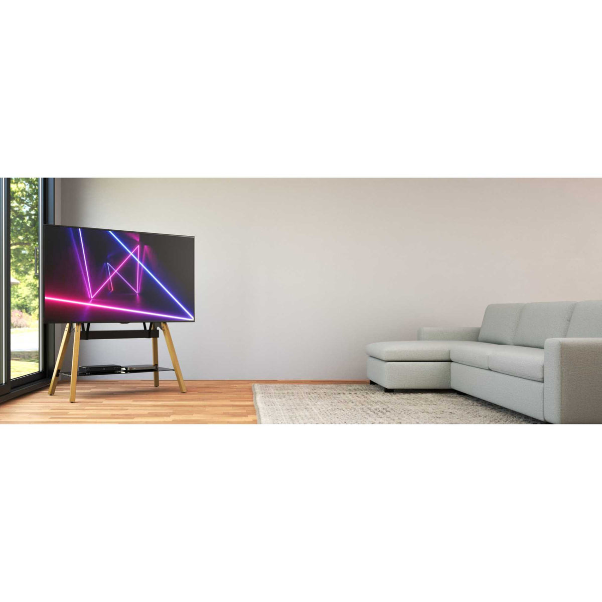 AVF FSL1120HOQLWB-2 Hoxton Quad TV Stand - Light Wood
