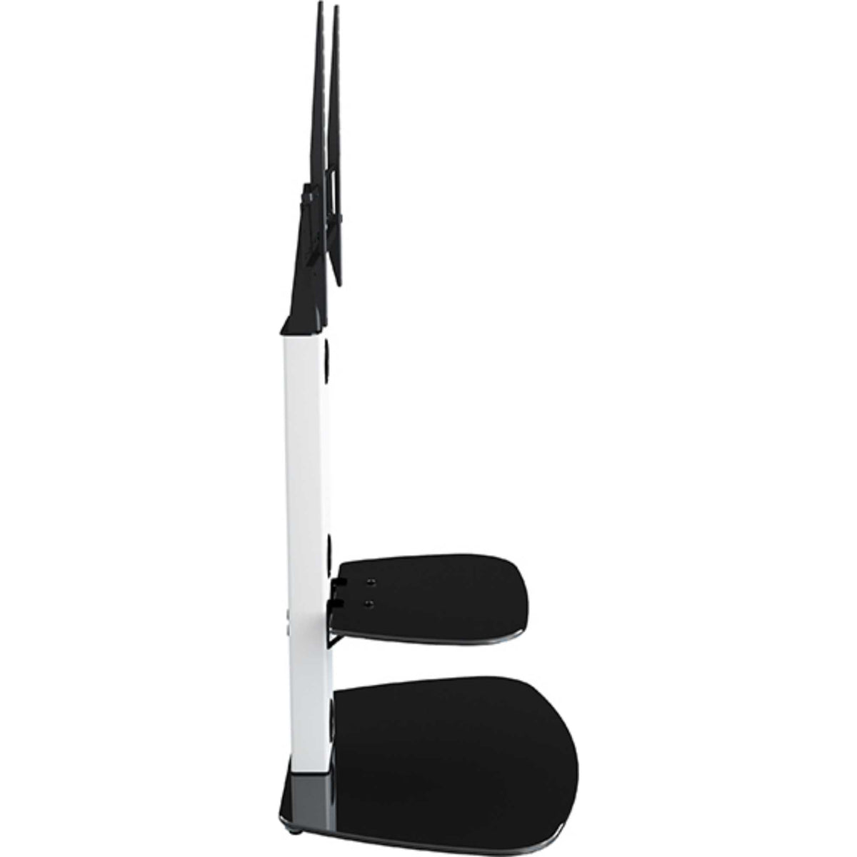 AVF Lucerne 70cm Curved Pedestal TV Stand 32-65 - Stain White & Black Gloss