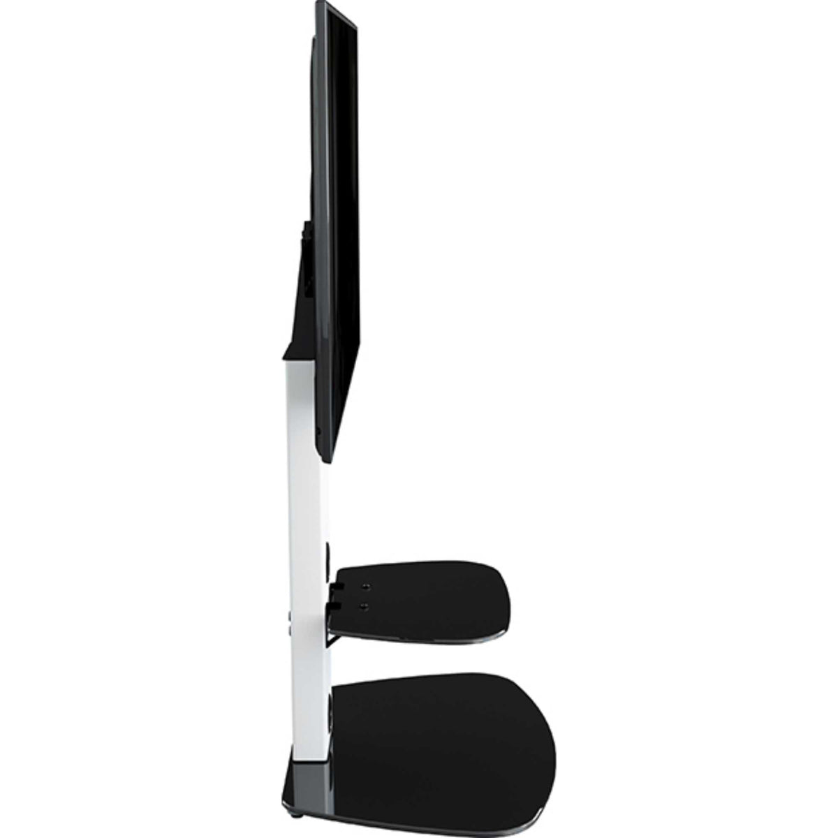AVF Lucerne 70cm Curved Pedestal TV Stand 32-65 - Stain White & Black Gloss