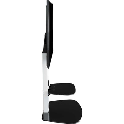 AVF Lucerne 70cm Curved Pedestal TV Stand 32-65 - Stain White & Black Gloss