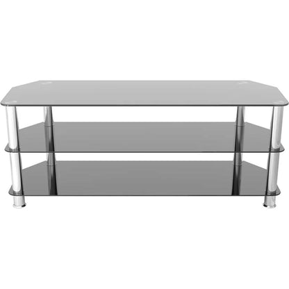AVF SDC1250 125cm Glass Corner TV Stand - Black & Chrome