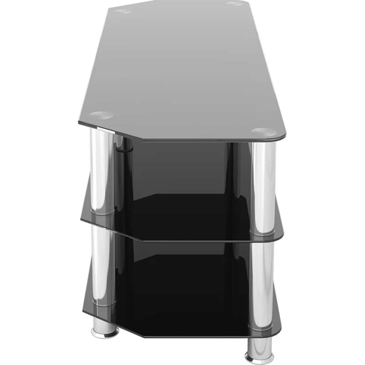 AVF SDC1250 125cm Glass Corner TV Stand - Black & Chrome