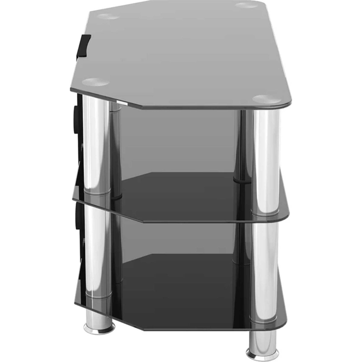 AVF SDC800 80cm Glass Corner TV Stand - Black & Chrome