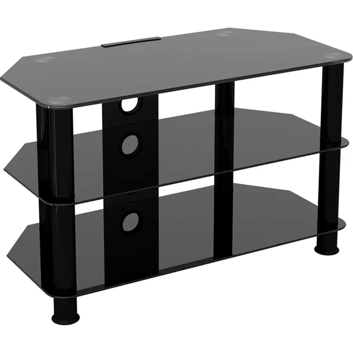 AVF SDC800CMBB 80cm Glass Corner TV Stand - Black